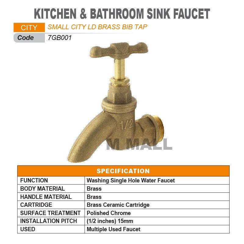 BRASS BIB WATER TAP 1/2"