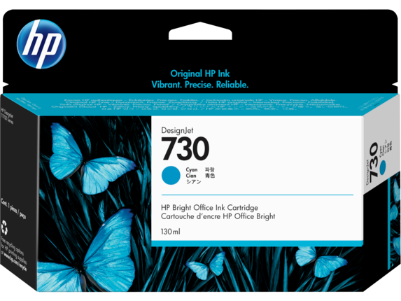 Genuine Malaysia HP Warranty - HP 730 Cyan DesignJet 300ml Ink Cartridge