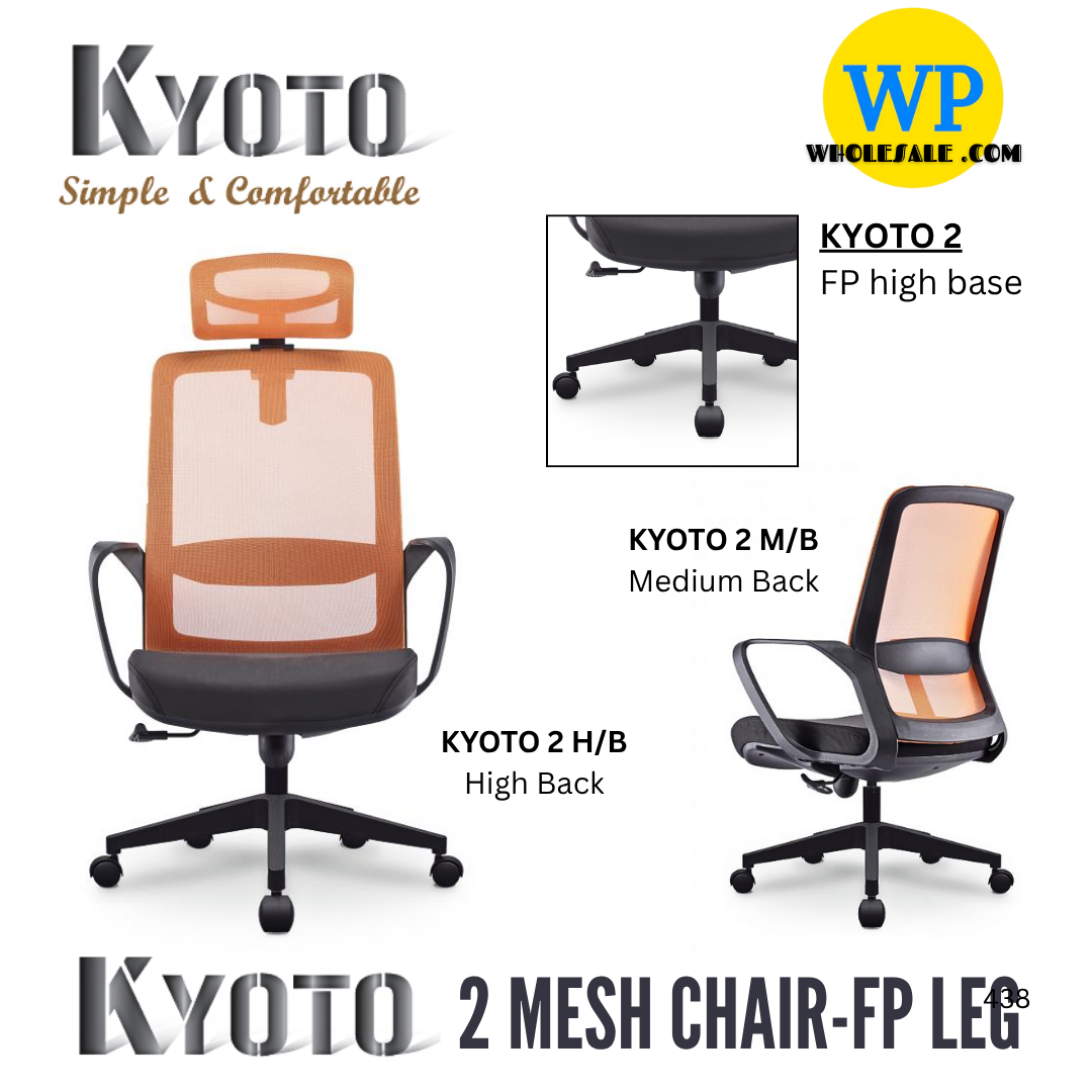 CLASSIC CHAIR KYOTO 2 ERGONOMIC MESH CHAIR - ALL SIZE / MESH SERIES / OFFICE CONFERENCE CHAIR / OFFICE SWIVEL CHAIR / ERGONOMIC CHAIR / EXECUTIVE CHAIR / DIRECTOR CHAIR / OFFICE CHAIR / MESH CHAIR / FP BASE / KYOTO 2