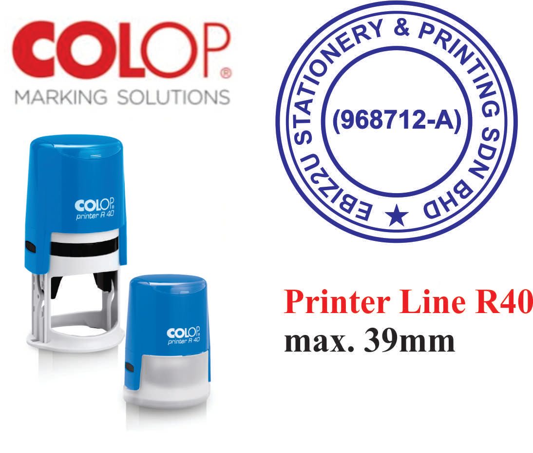 COLOP R40 Self-Inking Rubber Stamp-39mm