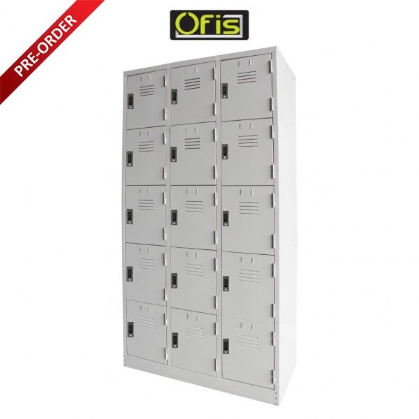 TRIPLE COLUMN 15 COMPARTMENTS STEEL LOCKER (OF-S125/AS)