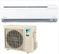 Pemasangan dan pendawaian Air Cond wall mounted (Extra cpper pipe 45kaki), Daikin 1.5 HP non inverter model FTV 35PBV1 (indoor) / RV 35PBV1M (outdoor)- Grd Floor bilik rehat 2