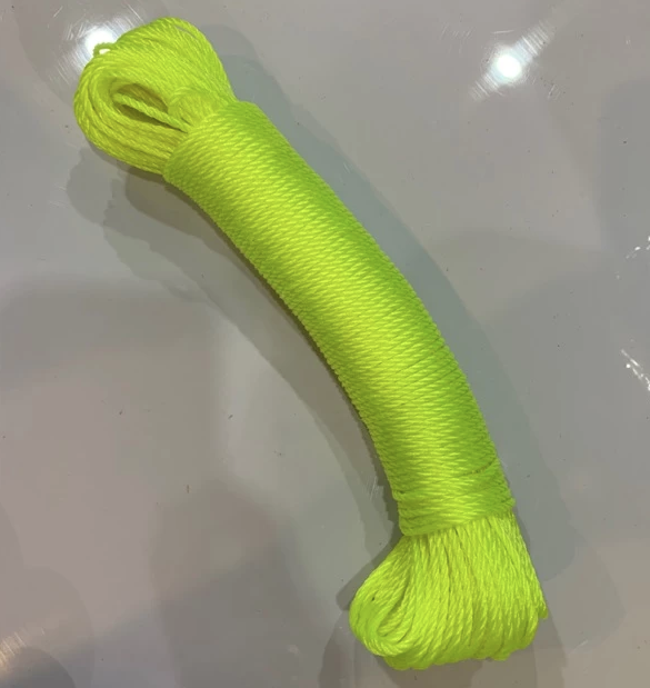 NYLON 4 BRAIDED DIA 3MM X 50METER YELLOW COLOR ONLY FOR INDOOR & OUTDOOR USE (TALI RAFIA NYLON KUNING )