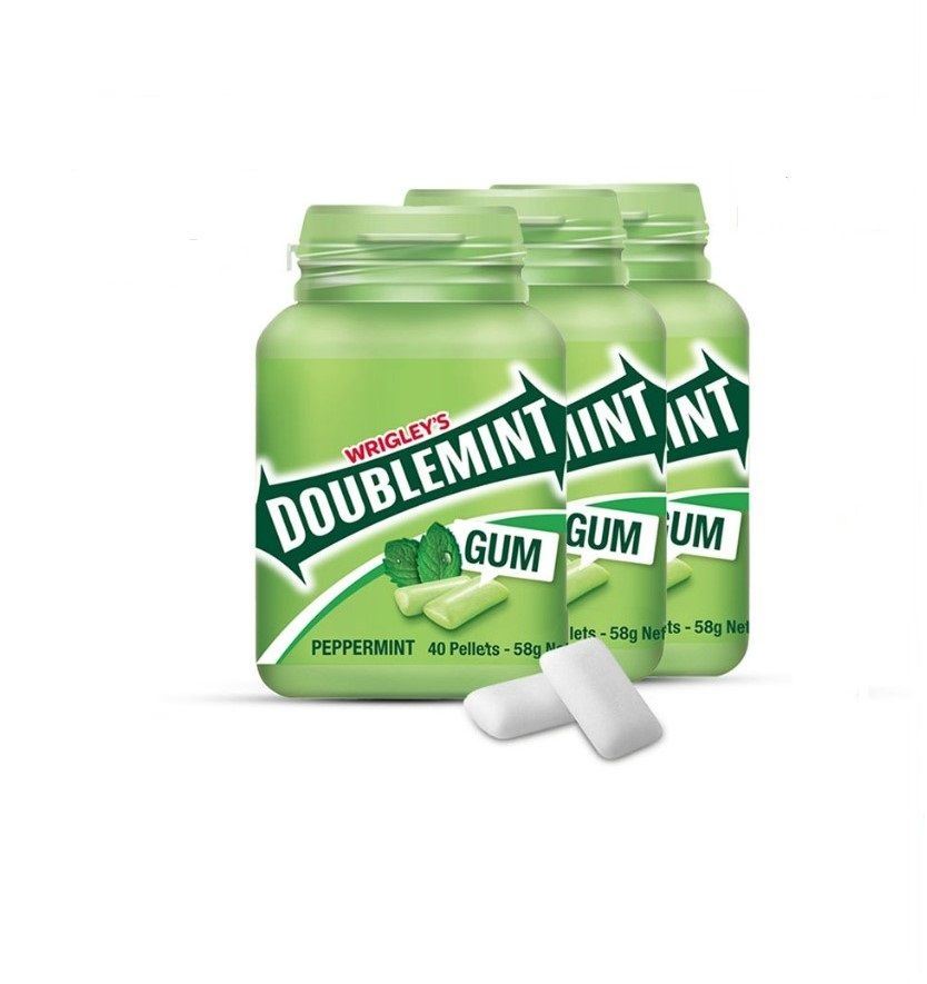 [Bundle of 3] Doublemint Peppermint Bottle Gum / Chewing