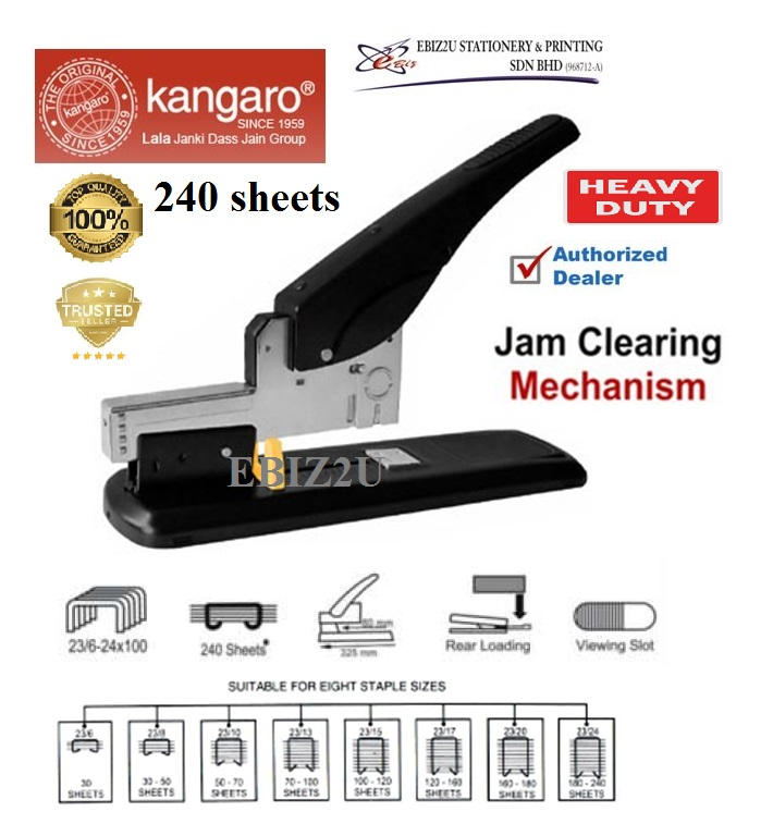 Kangaro HD-1224 Heavy Duty Staplers - 240 sheets (Stationery,Office Automation, penumbuk, stapler paper, Heavy Duty Stapler, Stapler Kangaro, HD-1224)