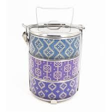 Batik/Songket/-BDARI 410 Tiffin Carrier |12cm 3-Tier| Standard Variant | Stainless Steel Food Container|Mangkuk Tingkat