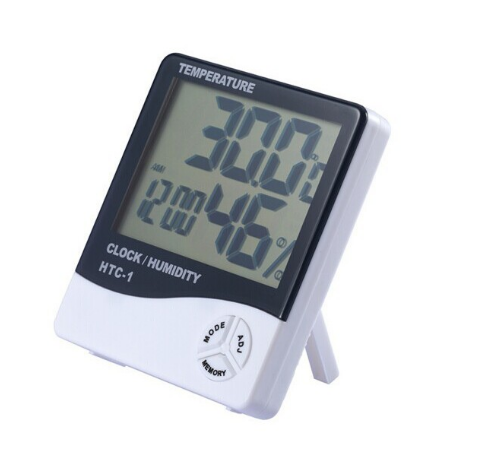 HTC-1 HYGROMETER Digital Temperature & Humidity Meter + Clock