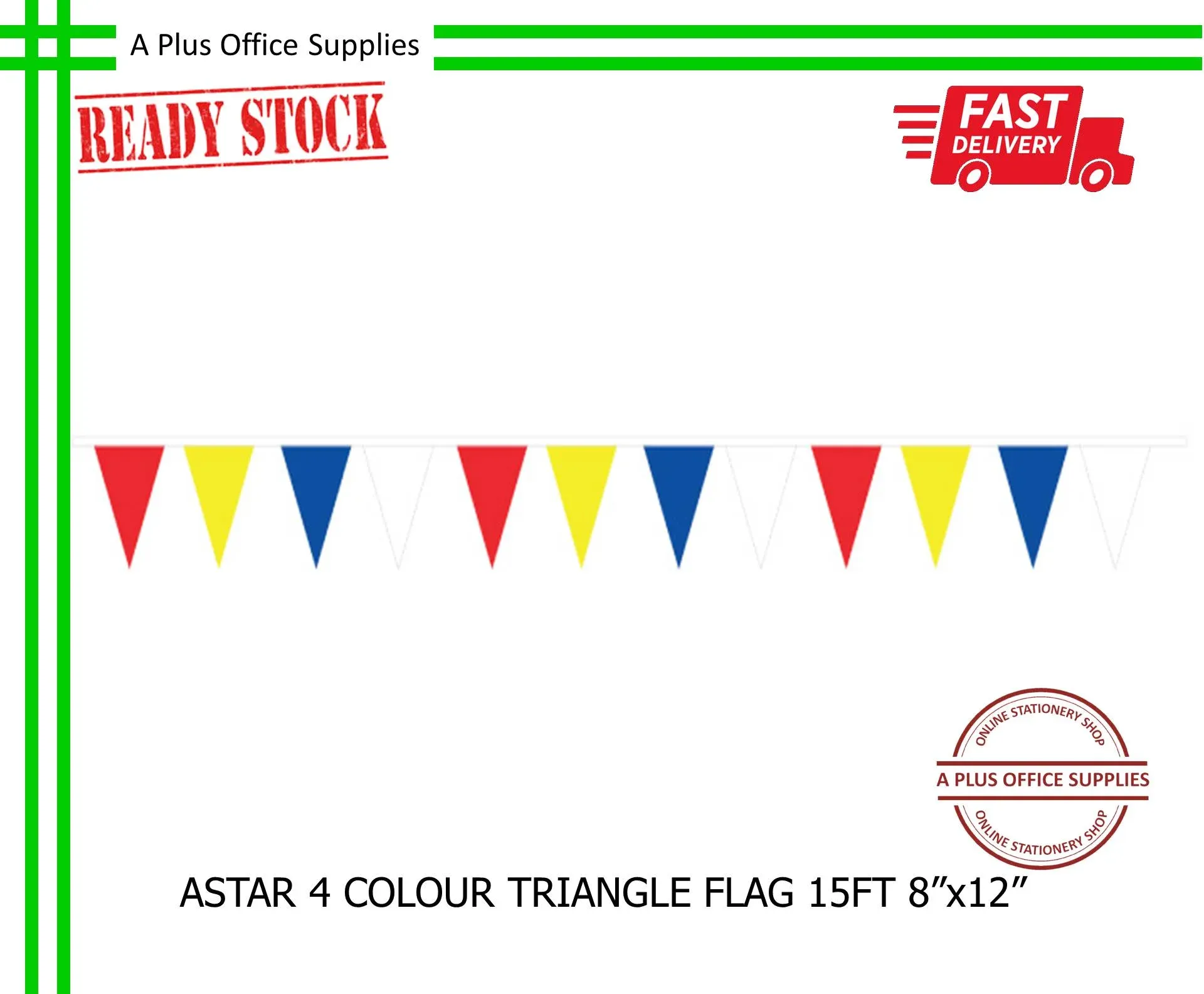 ASTAR 4 Colour Triangle Set 15ft. 8"x12" 12pcs