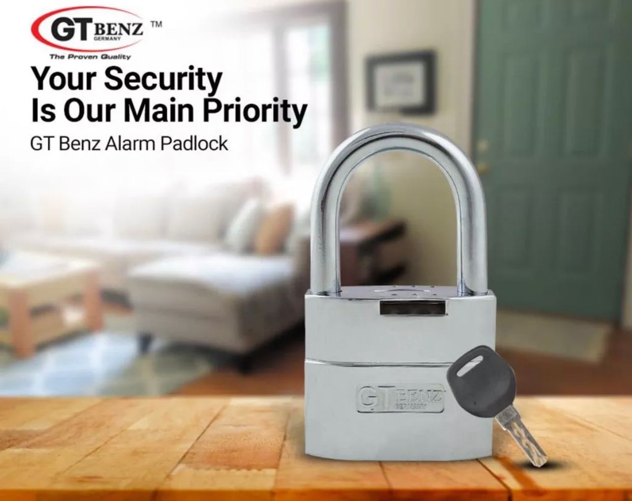 GT Benz 60mm GT-205 Single Alarm Padlock