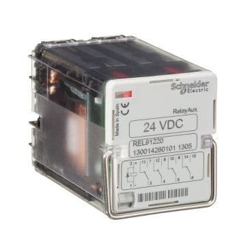 Schneider REL91223 RelayAux - instantaneous fast trip relay - 4 C/O - pick-up time < 8 ms - 110 VDC