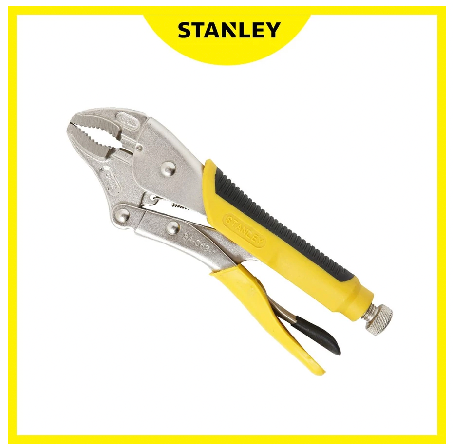 STANLEY 84-369 10 "/ 254mm PRO Locking Pliers with Bi-Material Handle Curved Jaw