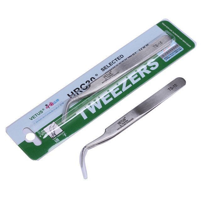 VETUS Stainless Steel Tweezers Industrial Anti-Static (Curved)
