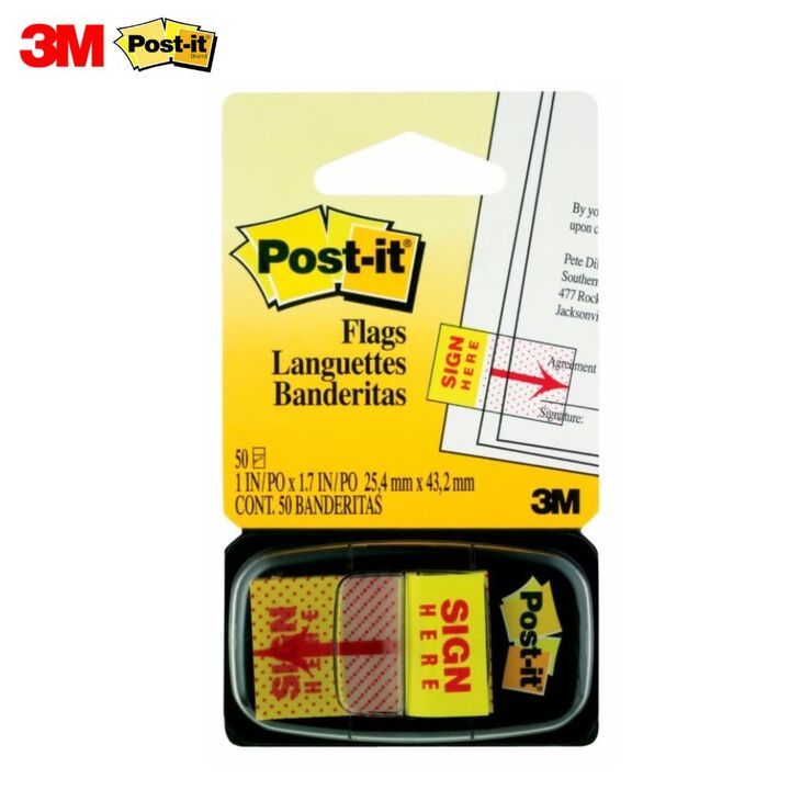 Others *3M Post It Tape Flag Sign Here 1inch x 1.7inch (50's)