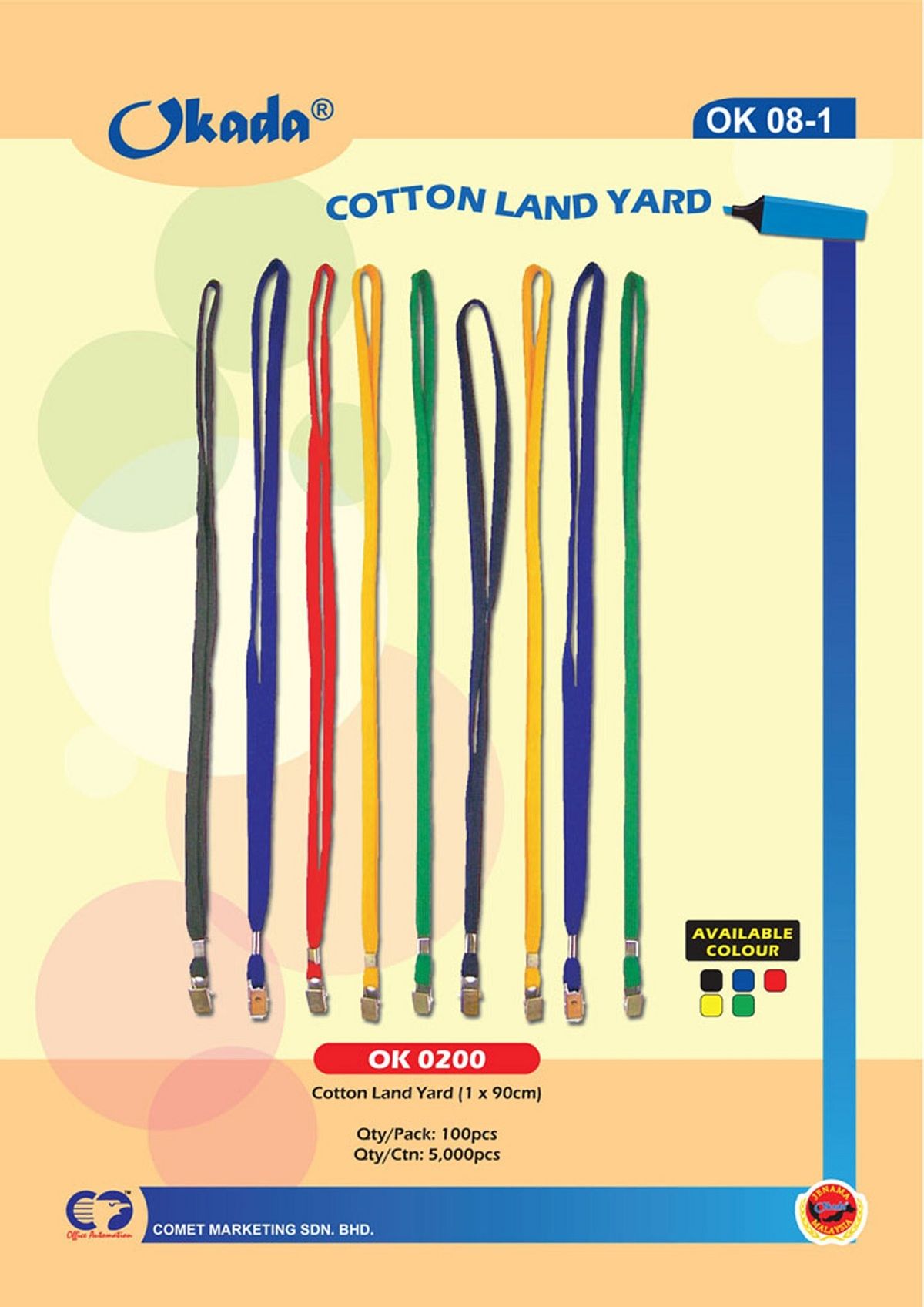 10MM X 900MM COTTON LAND YARD WITH METAL CLIP / Okada / Cotton Land Yard / metal Clip / Okada Cotton Land Yard / Okada Cotton Land Yard With Metal Clip