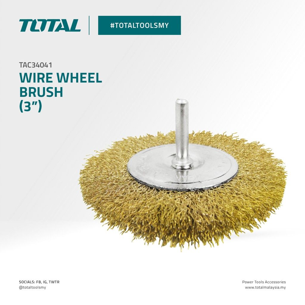 TOTAL WIRE WHEEL BRUSH WITH SHANK (3") TAC34041