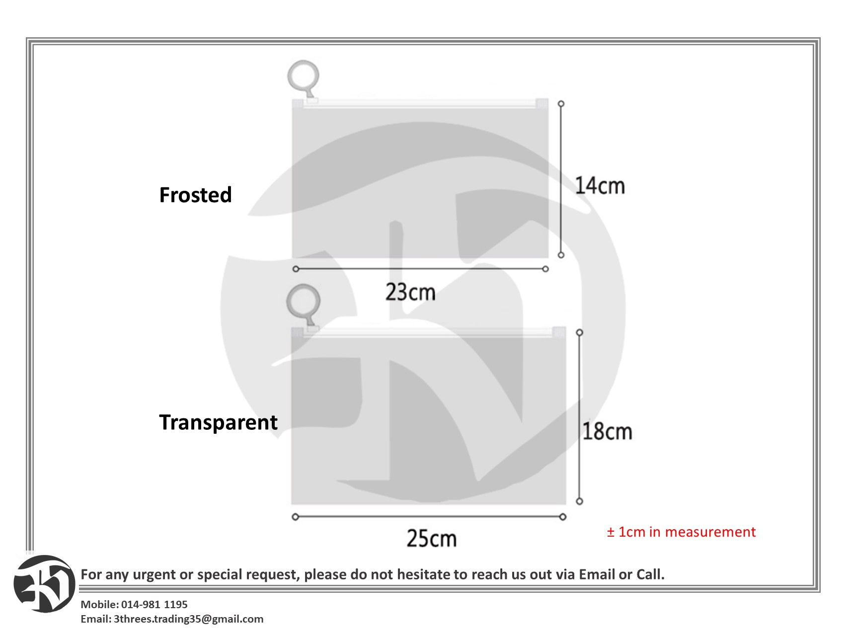 Pull Ring Zipper Storage Bag (Frosted/Transparent)