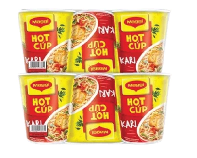 Maggi Hot Cup Curry Kick Flavour Instant Noodles 6 x 59g