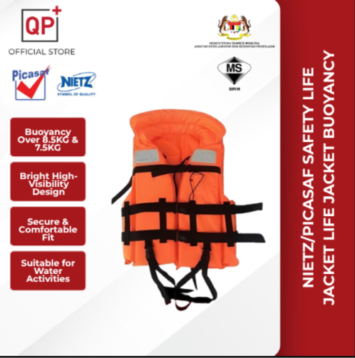 NIETZ/PICASAF SAFETY LIFE JACKET LIFE JACKET BUOYANCY > 8.5KG & 7.5KG l JAKET KESELAMATAN | 救生衣-PCLJ9953 > 8.5KG