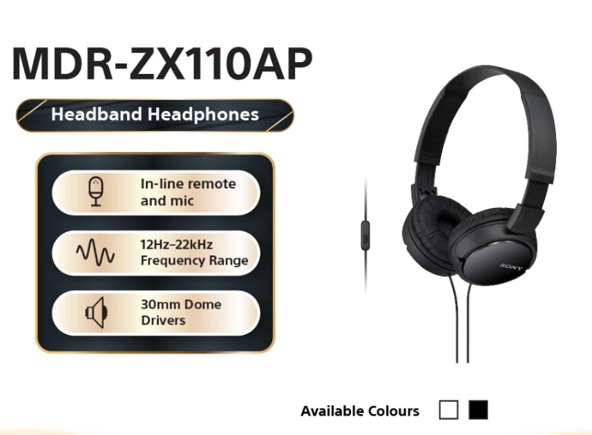 SONY MDR-ZX110AP HEADPHONES ZX110AP