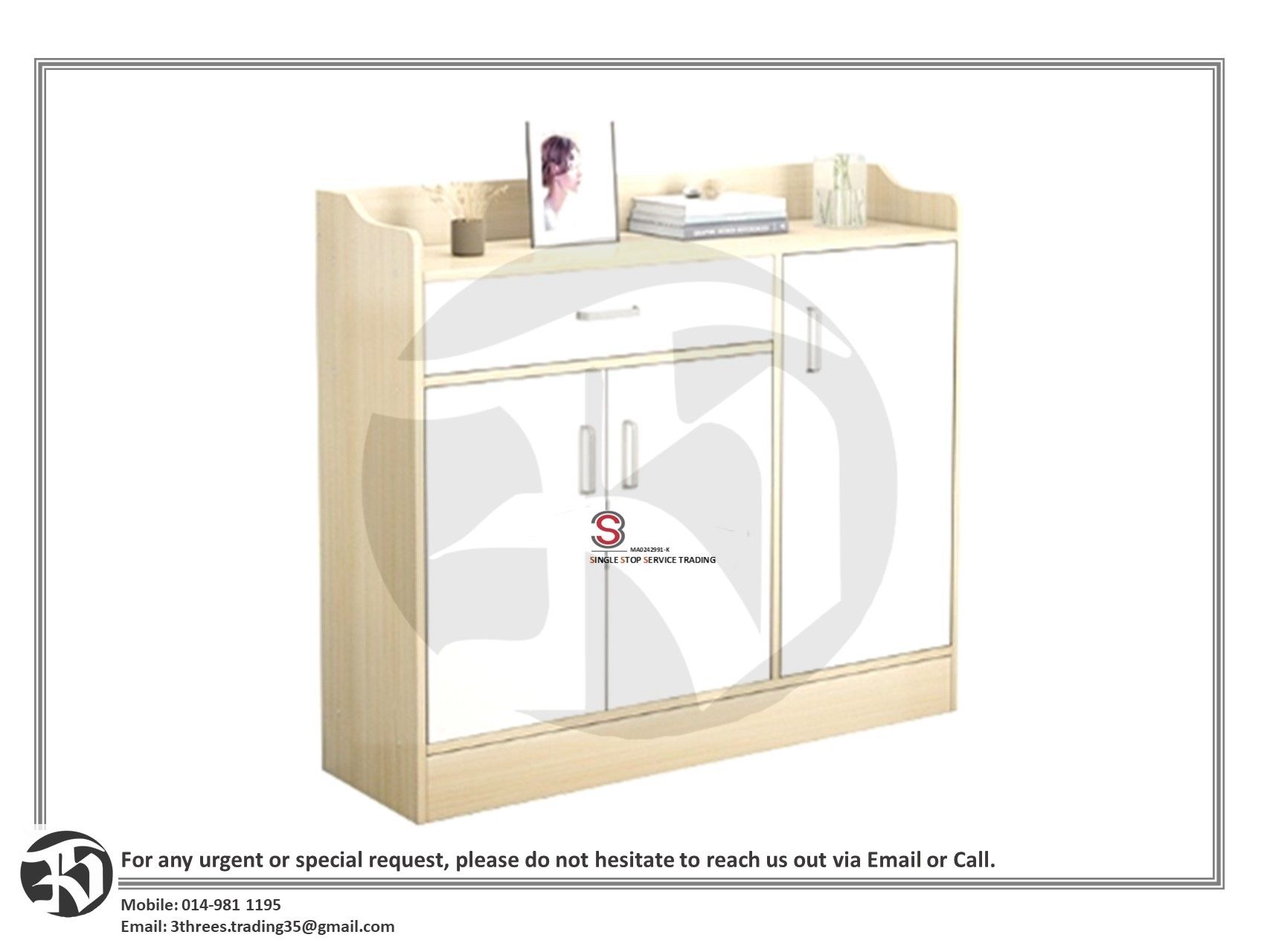 Multi-Functional Open Door Design Storage / Cabinet (Self Assemble)