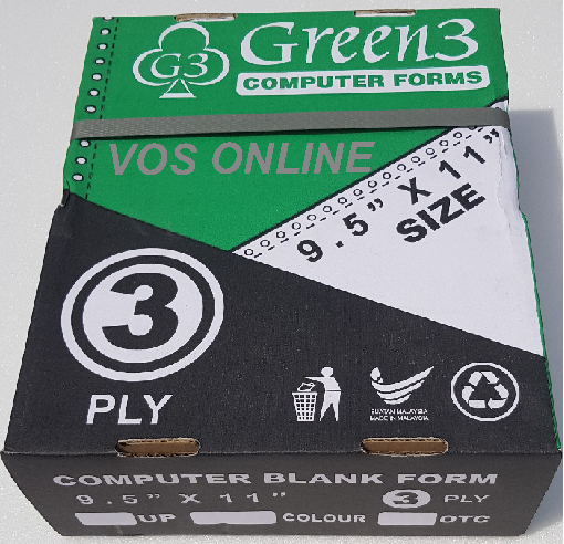 Computer Form 9.5" x 11" x 3ply NCR (White/White/White)
