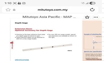 Mitutoyo 900372 Depth Gage Extension Base (320mm Metric) -Code - 900370