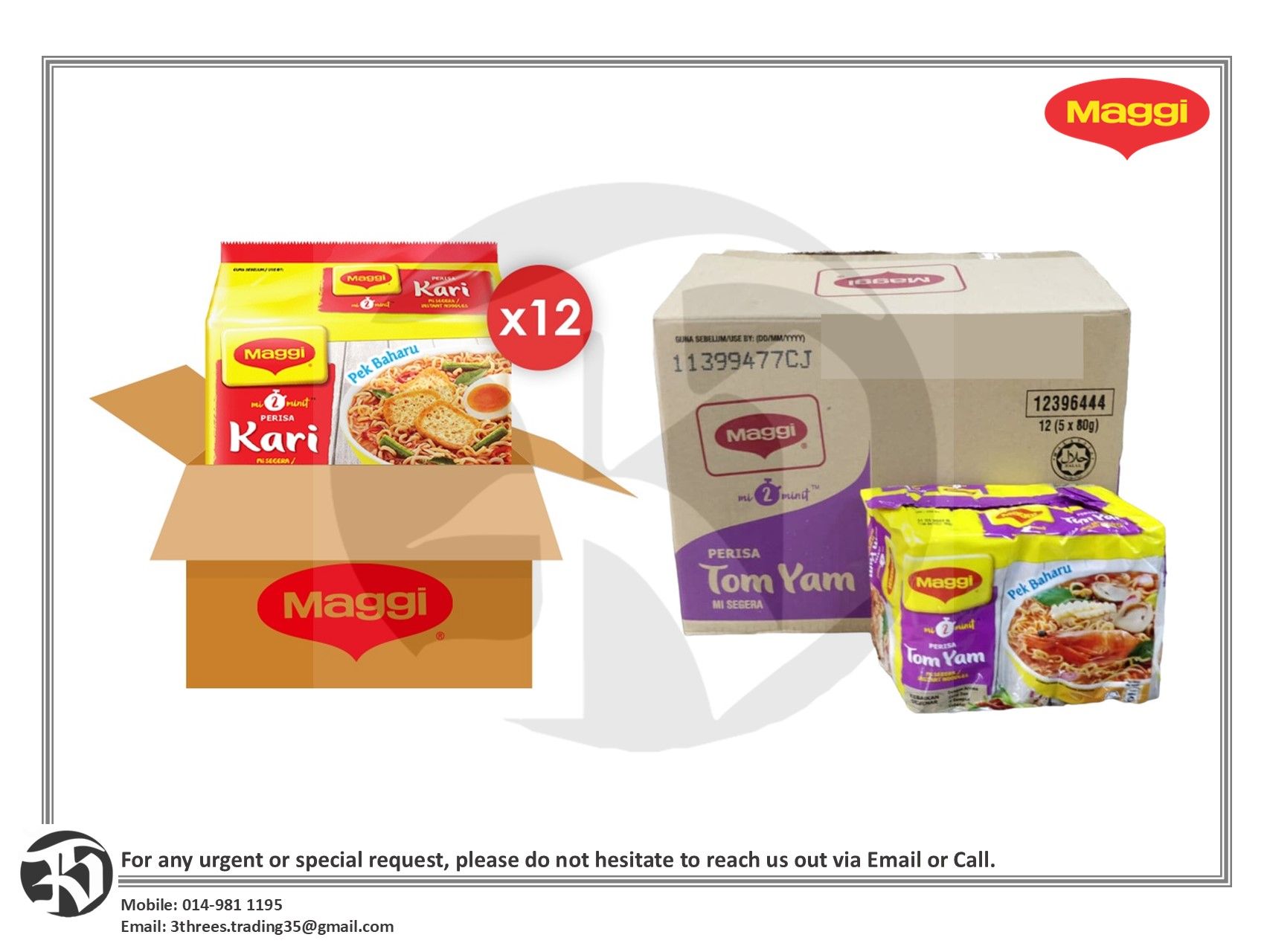 Maggi 2-Minute Instant Noodles 12 x 5 Packs (Carton)
