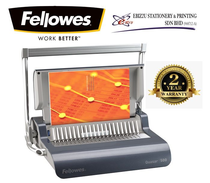 Fellowes Quasar 500 Manual Heavy Duty Comb Binding Machine (binding machine, heavy duty binding machine, comb binder, comb binding machine)