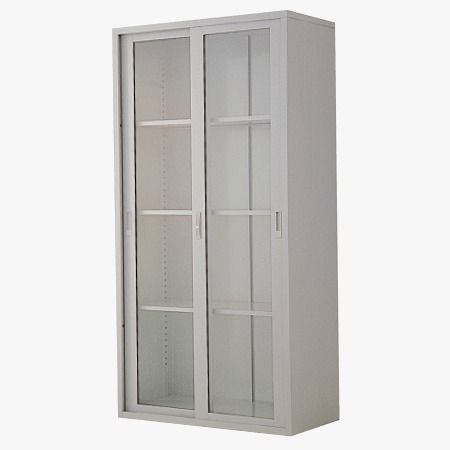 Full Height Cupboard with Glass Sliding Door c/w Adjustable Shelves