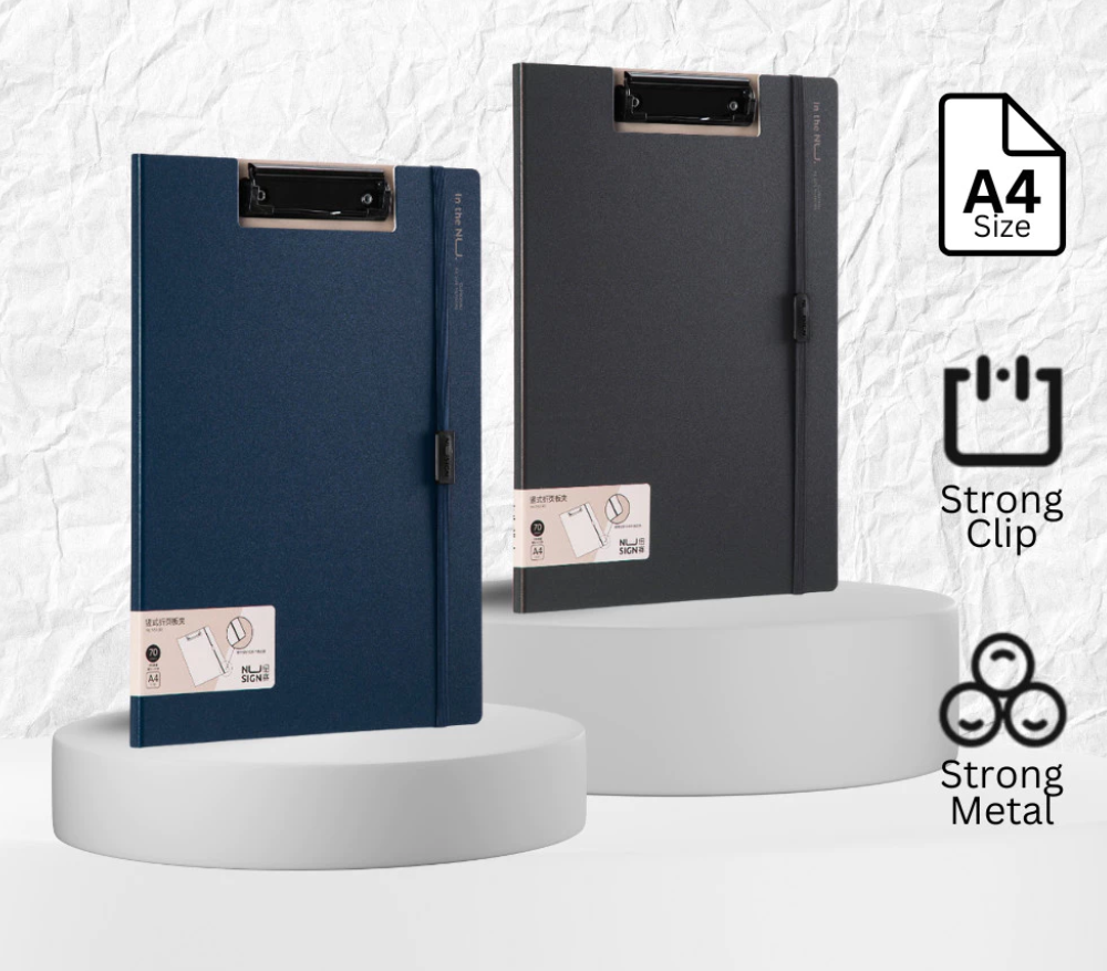 DELI NUSIGN CLIPBOARD A4 SIZE HARD DURABLE BOARD STRONG LONG CLIP FOLDER PAD (1PCS)