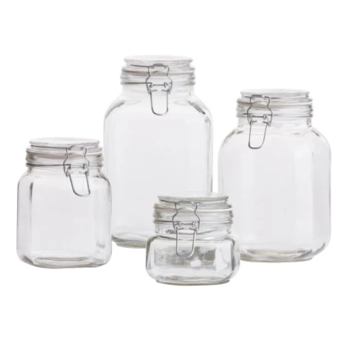 Airtight Storage Glass Clamp Jar