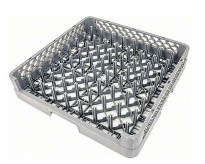 *CRESTWARE Open End Peg Rack: 19 1/2 in Overall Lg, 19 1/2 in Overall Wd, 3 7/8 in Overall Ht, Gray