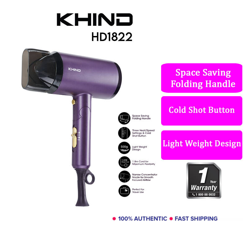 KHIND 1800W IONIZER HAIR DRYER HD1822