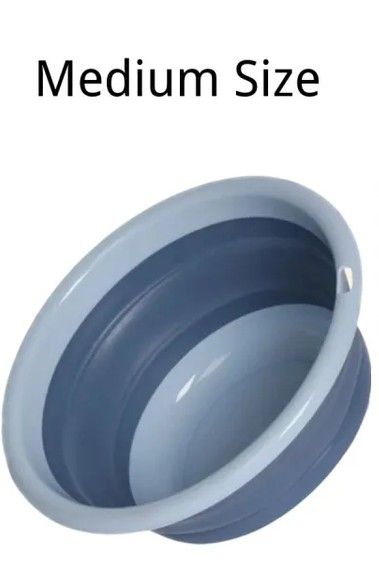 Foldable Wash Basin Face Washing Bucket Folding Bucket Collapsible 2705 WB Blu (Medium) 2706FWB-KK