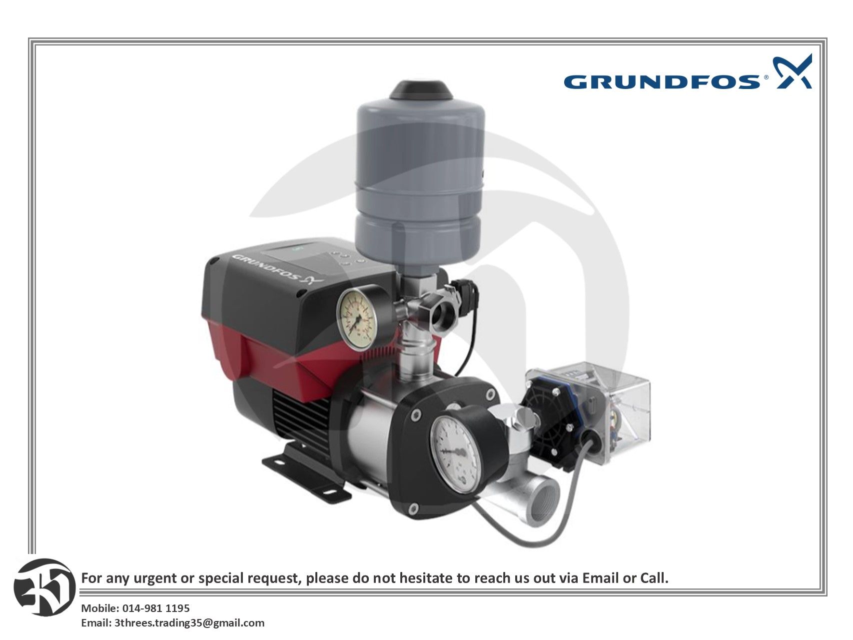 Grundfos CMBE5-62 Water Pump (2HP) - Without Installation