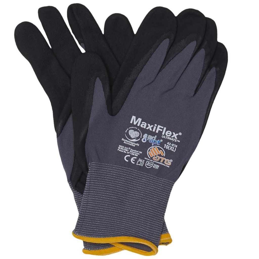 ORIGINAL Electrical Glove MaxiFlex Ultimate Safety Gloves with nitrile coat breathable electrician precision maxi-flex 42-874