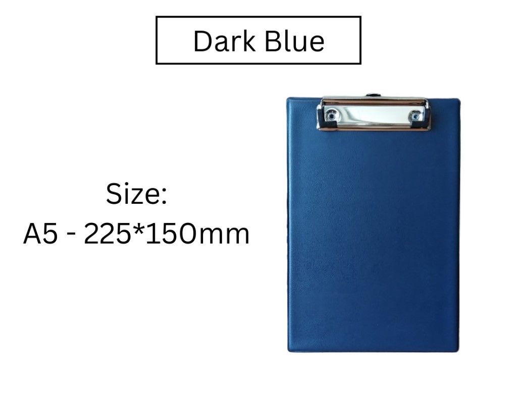 PVC Cover Clipboard A5 Size Metal Clip Stationery School Office Restaurant Document Holder Board