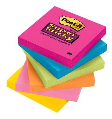 Post-it庐 Super Sticky Notes, 3in x 3in