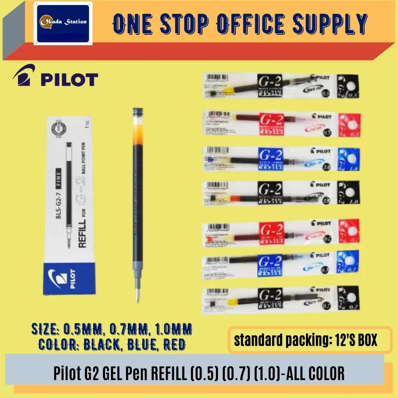 PILOT G2 0.5 GEL PEN REFILL -ALL COLOUR / Pilot / Pilot G2 Refill / 0.5mm / Pilot Gel Pen Refill
