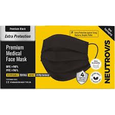 Neutrovis Premium 4ply/ KF94/ KN95 Soft Earloop Medical Face Mask 22301 KN95 Black AD Y-HK-71319-KK
