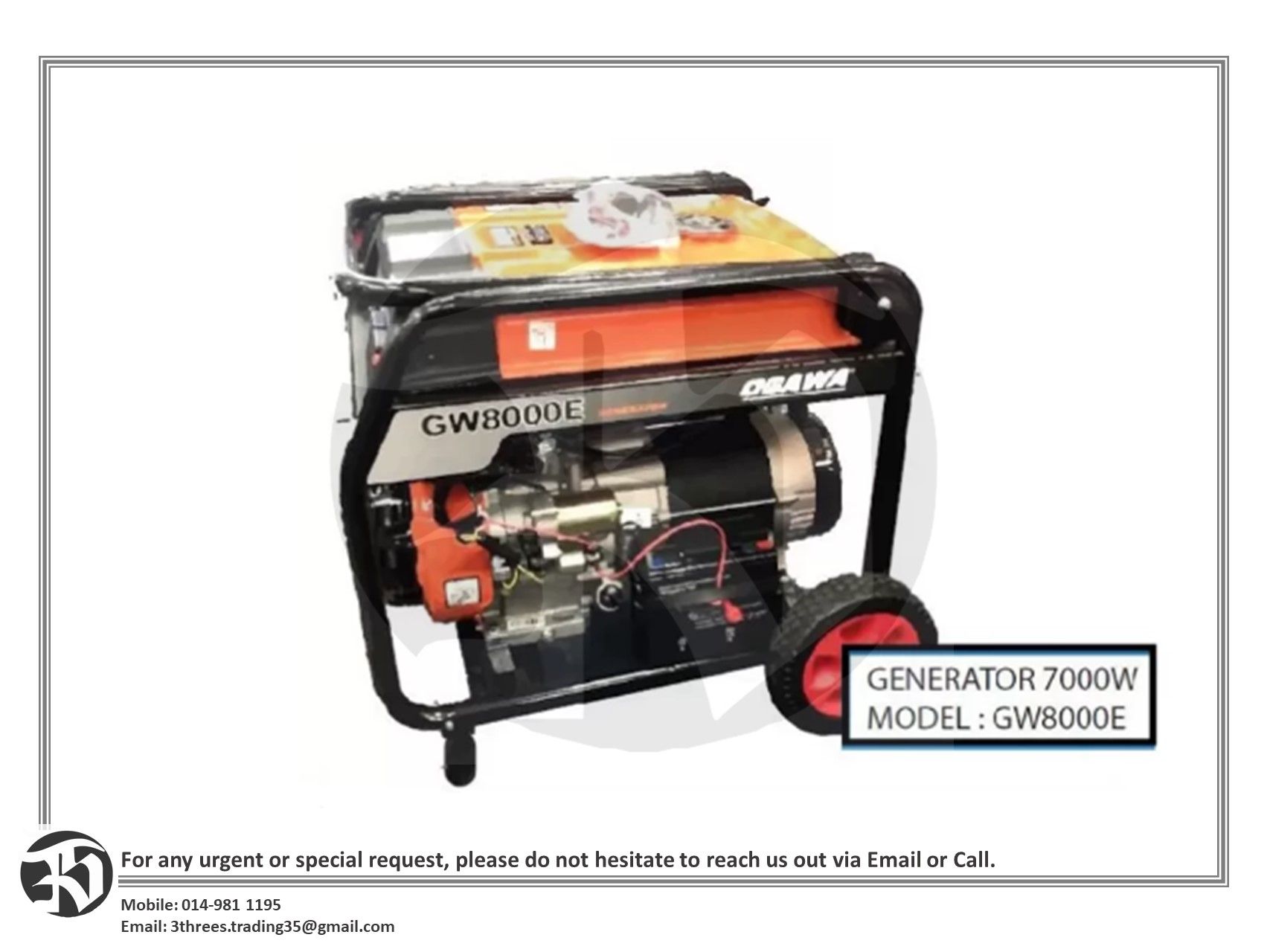 OGAWA GW8000E Professional Portable Gasoline Generator 7000W