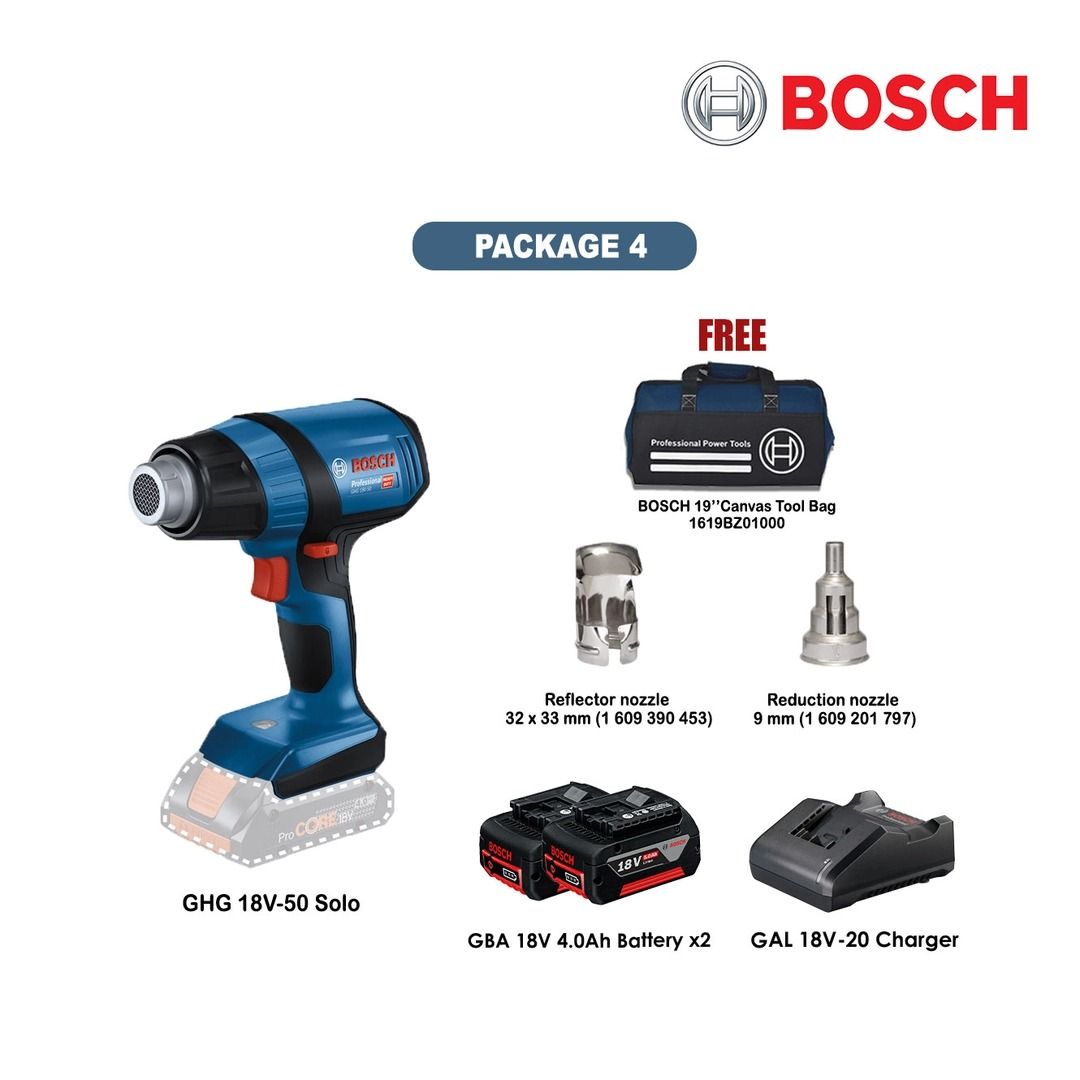BOSCH GHG 18V-50 Professional 18V Cordless Heat Gun Hot Air Gun GHG18V50 GHG18V-50