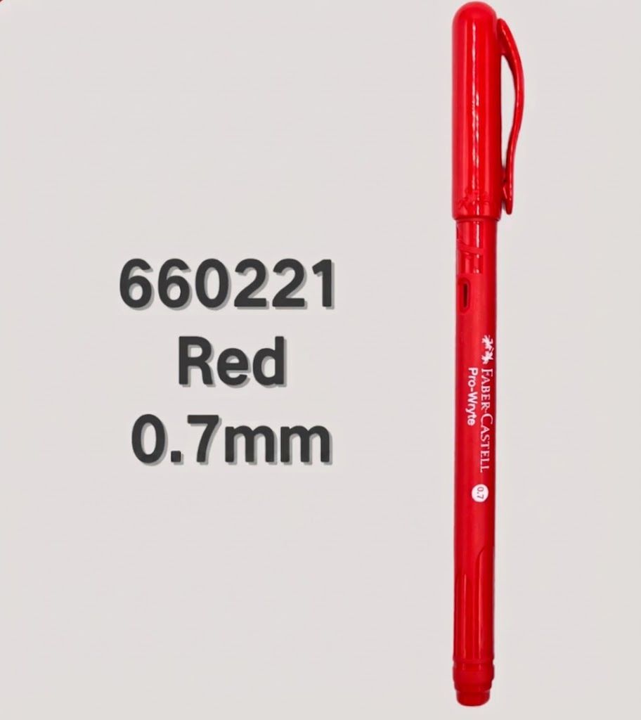 Faber-Castell Pro-Wryte Ball Pen ( 0.5 / 0.7 ) 12pcs or 6pcs 660221 Red 0.7 6pcs PEN-650199-KK