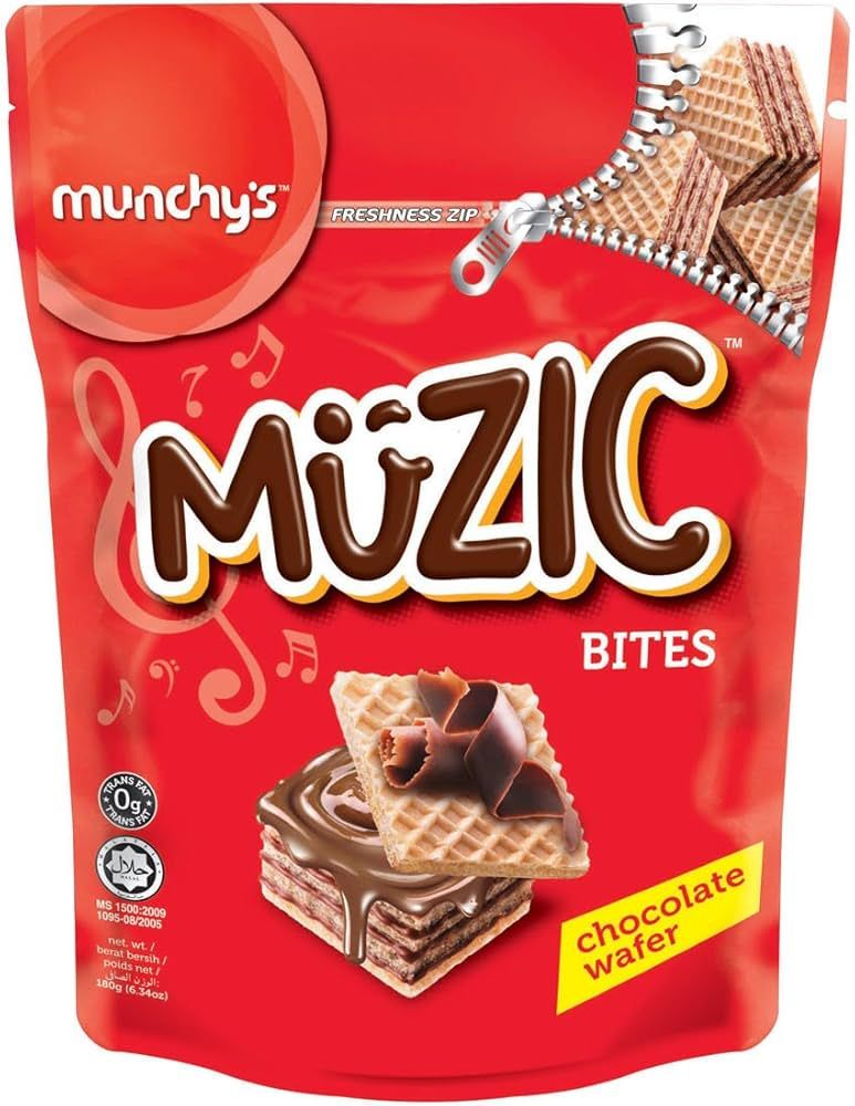 Munchy’s Muzic Chocolate Wafer Bites 24 Pack x 180g