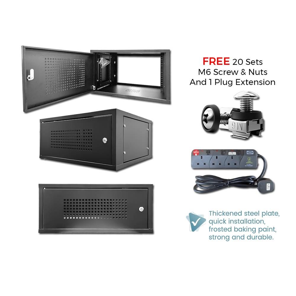 4U / 6U WALLMOUNT SERVER CABINET NETWORK RACK WITH PERFORATED METAL