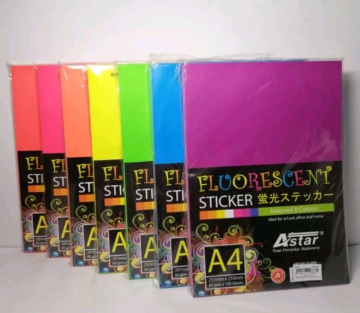 A4 FLUORESCENT STICKER 100's （85GSM）