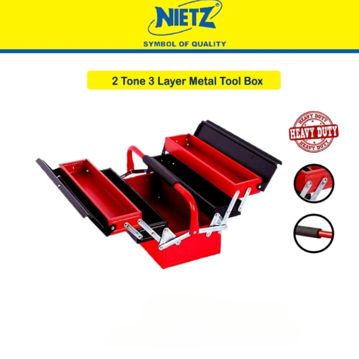 NIETZ 2TONNE HEAVY DUTY 3 LAYER CANTILEVER METAL TOOL BOX