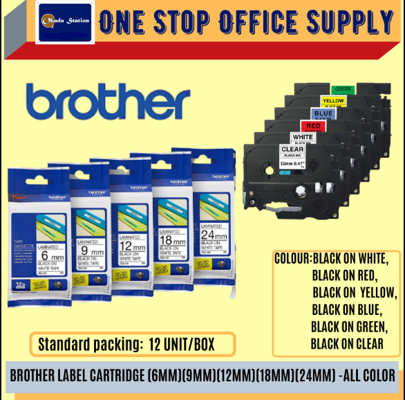 BROTHER 12 MM TZE TAPE - ALL COLOUR/ BROTHER LABEL / BROTHER TAPE / TZE TAPE / TAPE / BROTHER 12MM TZE TAPE