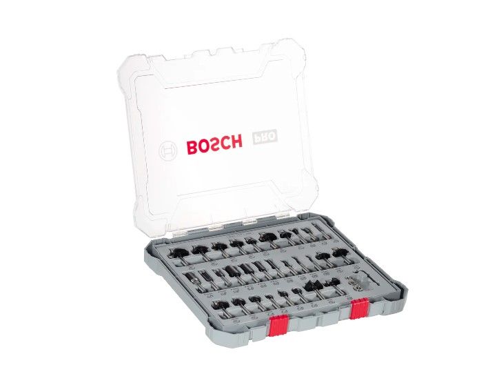 BOSCH PRO ROUTER BIT MIXED SET, SHANK 8 MM, 30 PCS (2607017475)