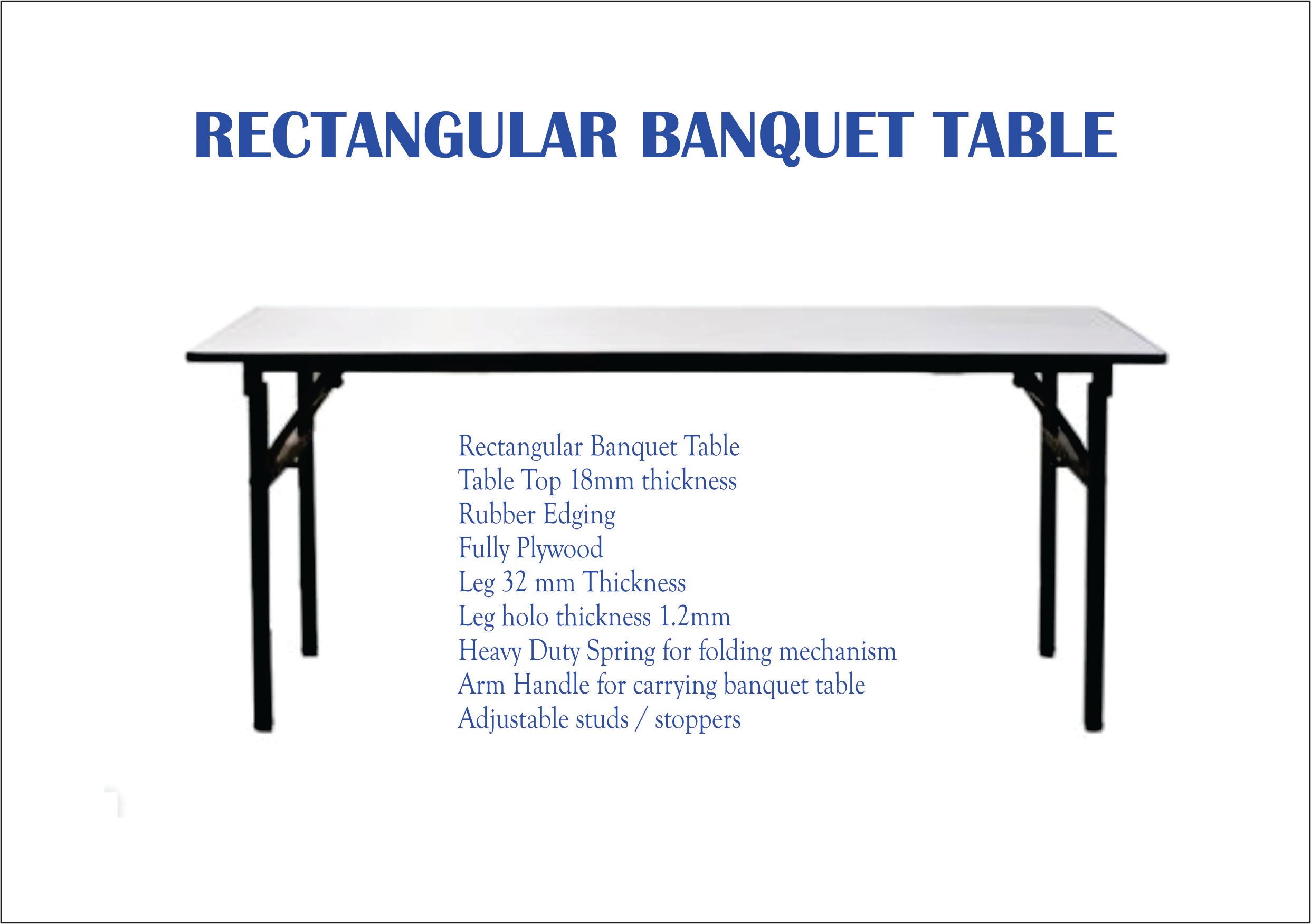 RECTANGULAR TABLE FOLDED TYPE VARIOUS SIZE OCHA BANQUET TABLE FOLDED TYPE VARIOUS SIZE